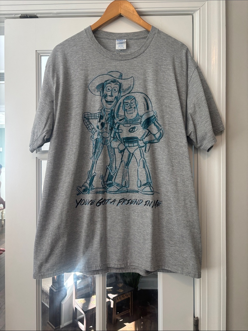 Disney Gray Toy Story Woody & Buzz Short Sleeve Tee